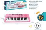 Mamido Pianină pentru copii cu microfon 37 de clape roz Instrument muzical de jucarie
