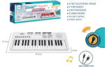 Mamido Tastatură pentru copii cu microfon 37 de taste alb Instrument muzical de jucarie