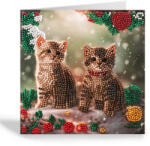 Craft Buddy Crystal Art Gyémántszemes emléklap - Karácsonyi Cicák 18x18cm