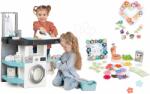 Smoby Set spălătorie cu mașină de spălat cu încărcare frontală și floărie cu fabricarea de flori decorative Wash&Clean Smoby cu aspirator electronic cu sunet (SM330320-14)