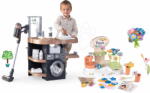 Smoby Set spălătorie cu mașină de spălat și florărie Rowenta Wash&Clean Laundry Smoby cu producție proprie de flori și aspirator (SM330327-7)