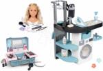 Smoby Set spălătorie cu mașină de spălat cu încărcare frontală și cap de pieptănat cu păr blond Wash&Clean Laundry Smoby cu valiză cosmetică și aspirator electronic cu sunete (SM330320-30A)