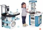 Smoby Set spălătorie cu mașină de spălat cu încărcare frontală și bucătărie Tech Edition Rowenta Wash&Clean Laundry Smoby cu înălțime reglabilă și aspirator electronic cu sunet (SM330320-3)