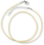  Műbőr nyaklánc kapoccsal - vanília - pepita