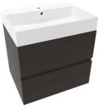 Naturel Fürdőszobaszekrény mosdókagylóval Naturel Verona 60x50x45, 5 cm sötét fa matt VERONA60TDU2 (VERONA60TDU2)
