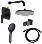 SAT Zuhanyrendszer SAT Cube Way vakolat alatti résszel együtt fekete matt SATBSCU215CSET3 (SATBSCU215CSET3)