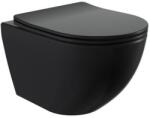 SAT Wc soft close ülőkével felakasztható SAT Fusion fekete matt felülettel hátsó kifolyással SATFUS010RTORPBKM (AB 0253VC MB)