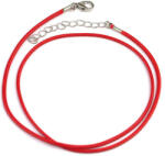  Műbőr nyaklánc kapoccsal - piros - pepita