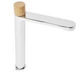 SAT Magas mosdó csaptelep SAT Fusion leeresztőszelep nélkül kar világos fa SATBSFU285DS (SATBSFU285DS)