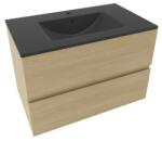 Naturel Fürdőszobaszekrény mosdókagylóval Naturel Verona 80x50x45, 5 cm világos fa matt VERONA80SDU4 (VERONA80SDU4)