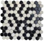 Premium Mosaic Stone Kőmozaik Premium Mosaic Stone feketésfehér 28x30 cm matt STMOSHEXW (STMOSHEXW)