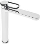 SAT Magas mosdó csaptelep SAT Fusion leeresztőszelep nélkül kerek kar fekete SATBSFU285KPC (SATBSFU285KPC)