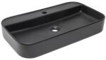 SAT Munkalapos mosdó SAT Infinitio 70x40 cm túlfolyó nélkül fekete SATINF4070BKM (78574(70)MB)