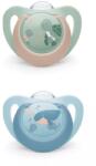 Nuk Силиконови залъгалки NUK - First Choice, с декорация Костенурка & Кит, 6-18 m, 2 броя (10176367)