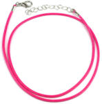  Műbőr nyaklánc kapoccsal - ciklámen - pepita