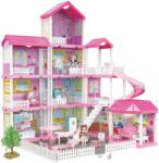 Mamido Babaház LED világítással és két babával, 312 darab, rózsaszín MT1584 (MT1584)