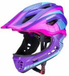 ROCKBROS TT-32SBPP-S gyermek kerékpáros sisak levehető állvédővel, S méret - lila-rózsaszín