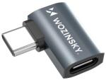 Wozinsky WPKB-01 USB-C - USB-C 40Gb/s 240W 8K OTG oldalra dőlt adapter - szürke