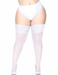 Leg Avenue PLUS SIZE áttetsző combfix, fehér