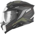 NOX Cască de motocicletă pliabilă NOX N967 Conquer negru mat-kaki-portocaliu (AIM140-2777)