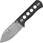 QSP Knife Canary Neck Knife Laminated Damascus, Green shredded CF QS141-M (QS141-M)