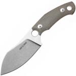 Giant Mouse GMF1-XL Zöld Vászon Micarta / N690 Kőmosott Penge / Bordó Bőr Tok (GM-GMF1-XL-GRN-CANVAS)