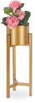 Relaxdays Fém virágtartó állvány arany 60 cm 10031537_259