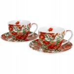 Duo Five O'Clock bögrék, 250ml, 2db-os szett, porcelán, fehér-piros (DU7470)