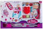 Mamido Păpușă bebeluș cu marsupiu, cărucior, scaun de masă și accesorii MT1631 (MT1631) Papusa