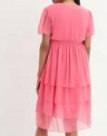 Bonprix 48-as kismama ruha, rózsaszín, fodrokkal, 100% poliészter