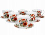 Duo Poppy Garden 6 részes kávéscsésze szett alátéttel (577)