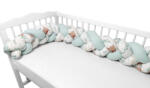  Baby Shop prémium fonott fejvédő kiságyba 220cm - Lulu Natural menta