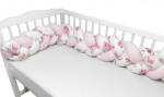  Baby Shop prémium fonott fejvédő kiságyba 220cm - Balerina maci rózsaszín