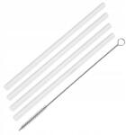 Fackelmann üveg szívószálak, 22cm, 4 db, tisztítókefével (54845)