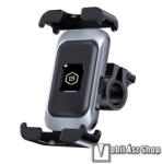 BLAVEC Velo biciklis, kerékpáros, motoros telefontartó konzol, 360°-ban forgatható, Szilikon csúszásgátló, 16-29 mm átmérőjű kormányra alkalmas, 4.7-6.8"-os készülékekhez, BV02-HSB, Fekete, Ezüst (BV02-HSB)