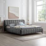 Invicta AMSTERDAM szürke bársony ágy