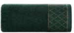 Eurofirany Layla minőségi törölköző fényes díszítéssel Sötétzöld 30x50 cm