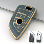  BMW smart 3 gombos kulcsház TPU tok kék arany (TBM035AKE)