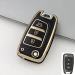 Hyundai bicskakulcs 3 gombos TPU tok fekete arany (THY035AFK)