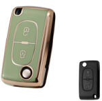  Citroen bicskakulcs 2 gombos TPU tok zöld arany (TCI001AZO)