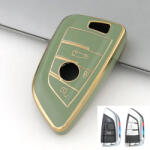  BMW smart 3 gombos kulcsház TPU tok zöld arany (TBM035AZO)