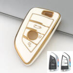  BMW smart 3 gombos kulcsház TPU tok fehér arany (TBM035AFH)