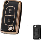  Citroen bicskakulcs 2 gombos TPU tok fekete arany (TCI001AFK)