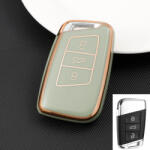 Skoda smart 3 gombos TPU tok zöld arany (TVW051AZO)