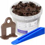 Simplefix Burkolat Szintező Rendszer, 500db klipsz, 2mm, 100db ék (System poziomowania płytek 500 + 100 fuga 2mm)