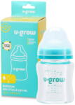 U-GROW Biberon de sticla 120 ml+2 tetine extra, U-Grow