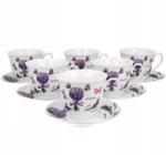 Duo Violet 6 részes csészealj szett, New Bone China, 250ml (433)