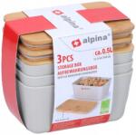 Alpina Műanyag tárolóedények, bambusz fedővel (25151)