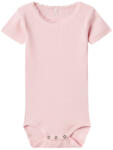 NAME IT Body bebe, fete, mânecă scurtă roz/violet dantelă gât, 56/74 roz/ Parfait Pink (13FBF0)