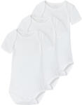 NAME IT Set 3 body mânecă scurtă unisex, alb, 50-98 Alb/ Alb strălucitor (143BC3)
